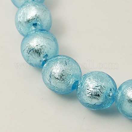 Handmade Silver Foil Glass Beads Strands X-FOIL-G019-10mm-03-1