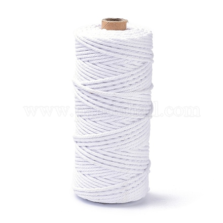 コットン糸  DIYの工芸品について  ギフトラッピングとジュエリー作り  ホワイト  3mm  約109.36ヤード（100m）/ロール OCOR-F014-01S-1