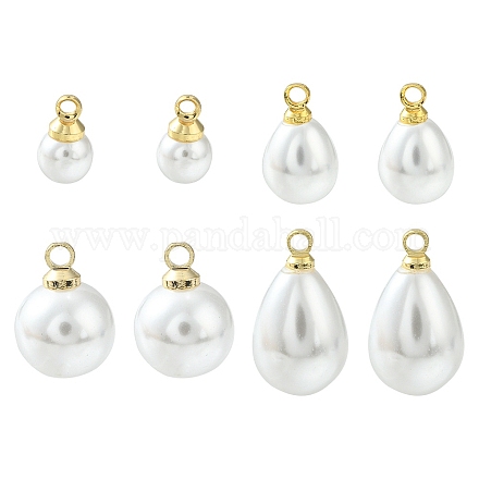8pcs 4 estilos de perlas de imitación de plástico abs encantos KK-YW0001-54-1