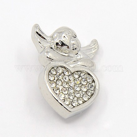 Alloy Pave Rhinestone Buttons BUTT-F001-46C-1