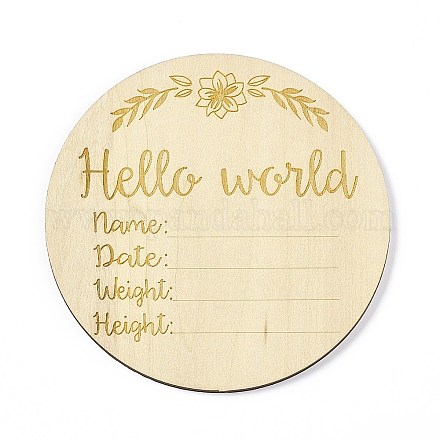 Wooden Hello World Baby Photo Props WOOD-D023-06-1