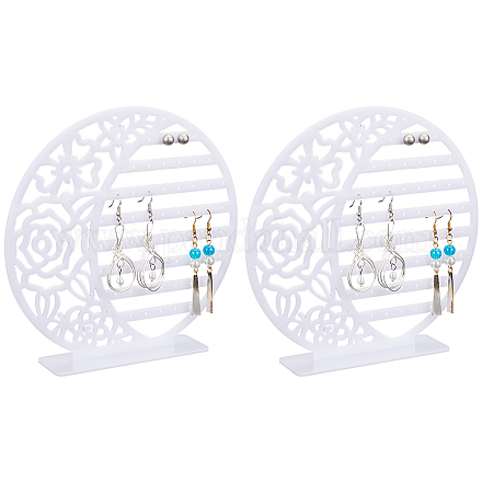 DELORIGIN 8-Tier Mirror Acrylic Earring Display Stands EDIS-WH0029-47-1