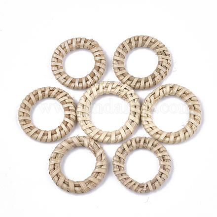 Handmade Reed Cane/Rattan Woven Linking Rings X-WOVE-T006-012-1