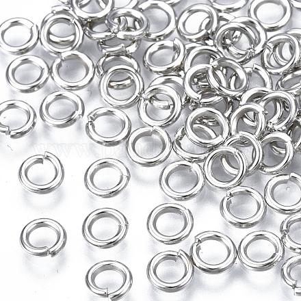 Accessoires à bijoux anneaux de jonction rondes en laiton plaqué platine X-JRC5mm-NF-1