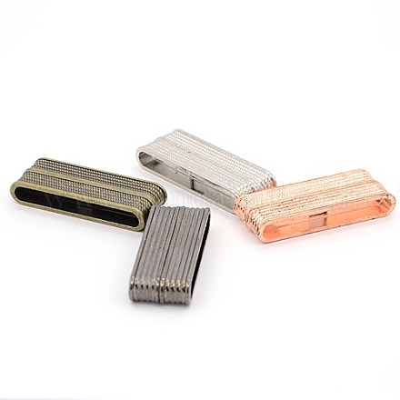 Alloy Rectangle Magnetic Clasps PALLOY-M040-01-1