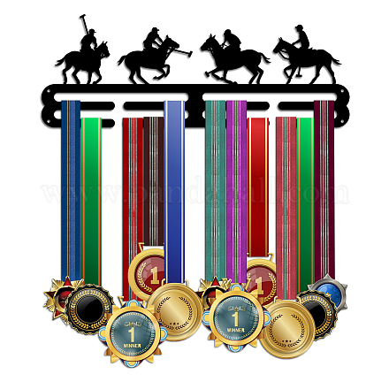 Espositore da parete per espositore per porta medaglie in ferro a tema sport a cavallo ODIS-WH0021-657-1