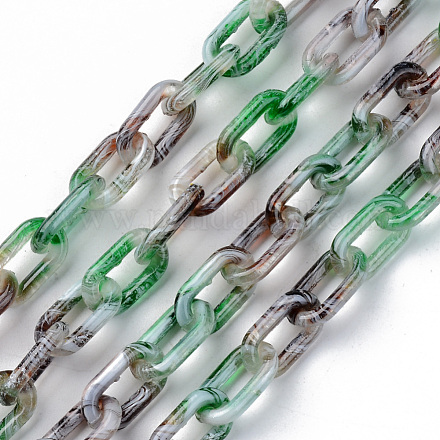 Zweifarbige sprühlackierte handgefertigte transparente Acrylkabelketten TACR-T022-01P-1