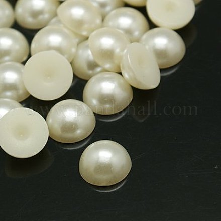 Half Round Domed Imitated Pearl Acrylic Cabochons OACR-H001-2-1