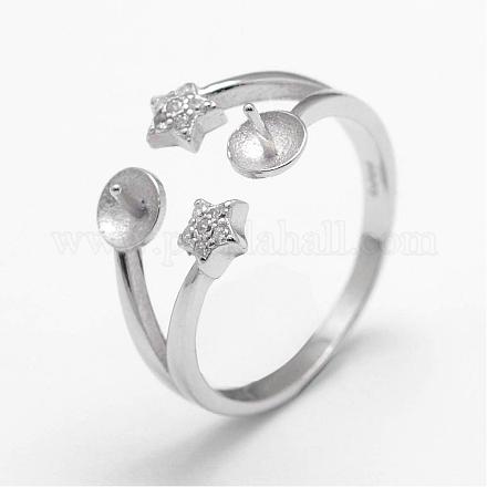 925 Sterling Silver Finger Ring Components STER-F026-39P-1