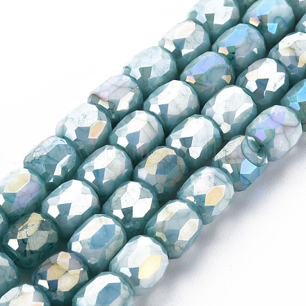 Hebras opacas de perlas de vidrio pintadas para hornear EGLA-N006-008-B05-1