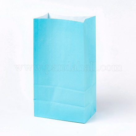 ピュアカラークラフト紙袋  食品保存袋  ハンドルなし  ベビーシャワーの子供の誕生日パーティーに  空色  23.5x13x8cm CARB-WH0008-03-1