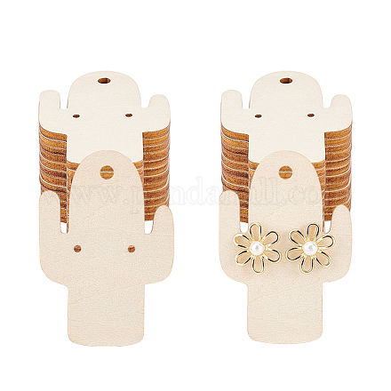 Wood Earring Display Card with Hanging Hole DIY-WH0320-20G-1