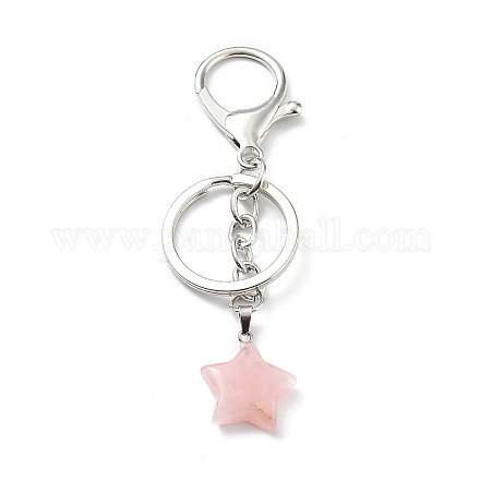 Porte-clés quartz rose naturel KEYC-M022-02A-1