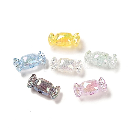 Perles en acrylique transparentes craquelées OACR-P020-02-1
