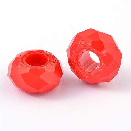 Large Hole Faceted Rondelle Resin Beads RESI-R131-08-1