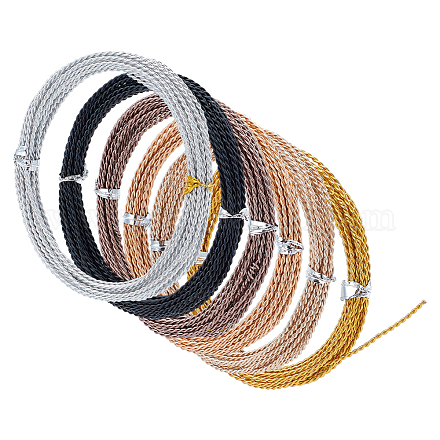BENECREAT 98.5 Feet 6 Color Aluminum Wire 15 Gauge Twist Craft Wire Bendable Metal Wire Armature Beading Wire for DIY Jewelry Craft Making ALUM-BC0001-75B-1