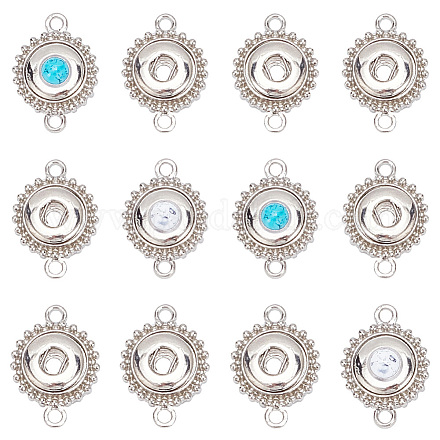 DELORIGIN 12pcs Snap Button Jewelry Charms Connector Charms Interchangeable Pendants Snaps Charms for Jewelry Making DIY Craft Necklaces Key Rings Key Chains Bracelet Hang Snap Base Pendant FIND-WH0110-342-1
