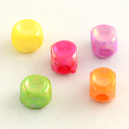 AB Color Plated Acrylic Beads PACR-Q098-M05-1