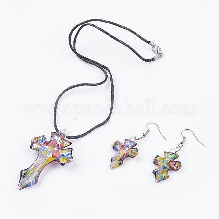 Multi Color Foil Glass Jewellery SLNE005-1
