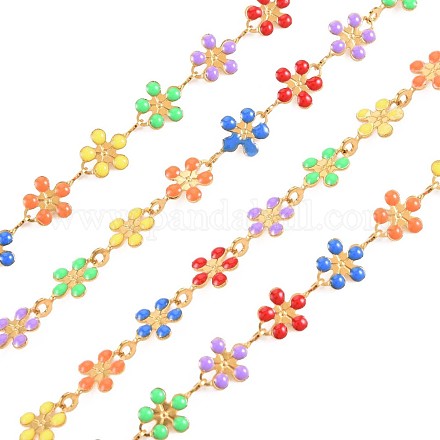 304 Sonnenblumengliederketten aus Edelstahl STAS-N092-121-1