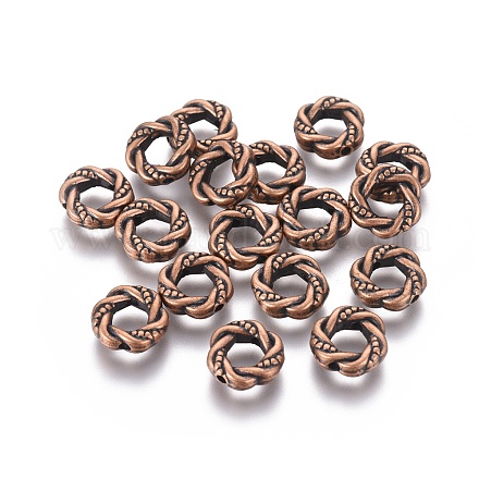 Stile tibetano cornici perline anello della lega PALLOY-0156-R-NR-1
