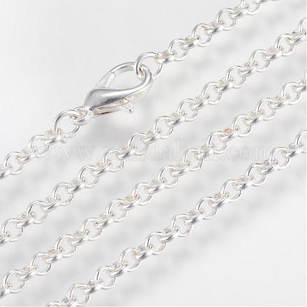 Eisen Rolo Ketten Halskette machen MAK-R015-45cm-S-1