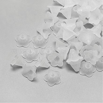 5-petal transparentes bolitas de acrílico FACR-S012-SB518-1