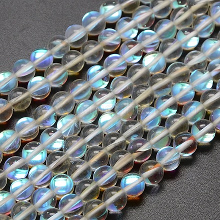 Synthetic Moonstone Beads Strands G-F143-12mm-03-1