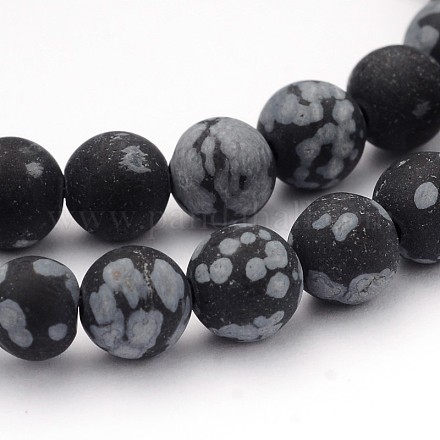 Natürliche Schneeflocke Obsidian Edelstein Perlen G-J338-03-6mm-1