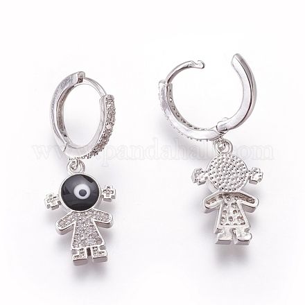 (vendita di fabbrica di feste di gioielli) orecchini a cerchio in ottone con zirconi cubici EJEW-O084-01P-D-1