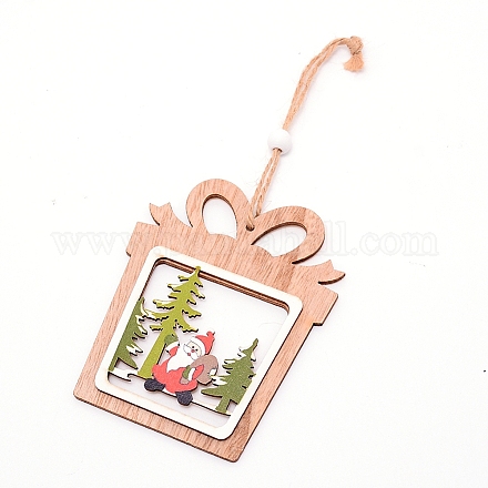 Wooden Ornaments WOOD-WH0107-62-1