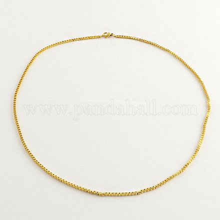 304 Stainless Steel Box Chain Necklaces NJEW-R223-01-1