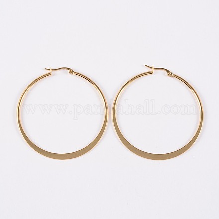 304 Stainless Steel Hoop Earrings EJEW-P040-20-B-1