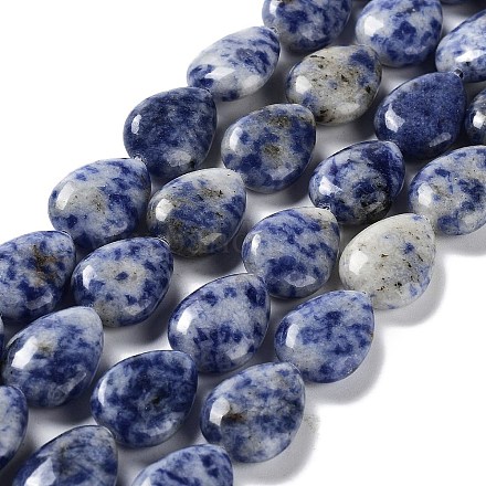 Perles de jaspe tache bleue naturelle G-L242-33-1