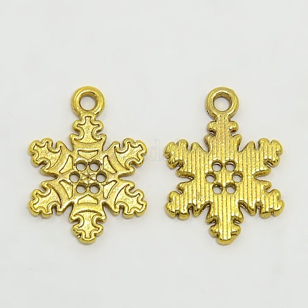 Tibetan Style Alloy Snowflake Pendants TIBEP-EA115Y-AG-LF-1