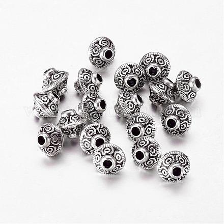 Perles intercalaires en alliage bicône argenté de style tibétain X-LF1152Y-NF-1