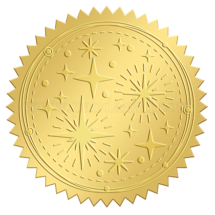 Adesivi autoadesivi in lamina d'oro in rilievo DIY-WH0211-142-1