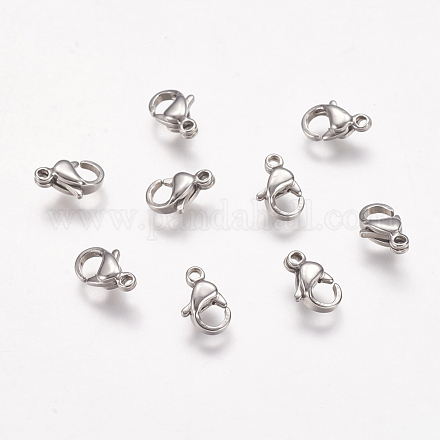 304 Stainless Steel Lobster Claw Clasps STAS-P185-9-P-1