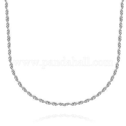 Unisex 316L Stainless Steel Rope Chain Necklaces NJEW-BB02014-22-1