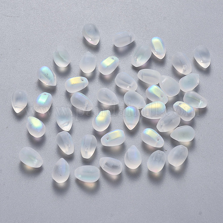 Transparent Spray Painted Glass Charms GLAA-R211-03-C02-1