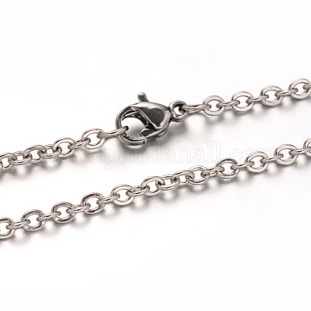 304 Stainless Steel Rolo Chain Necklaces NJEW-M151-02P-1