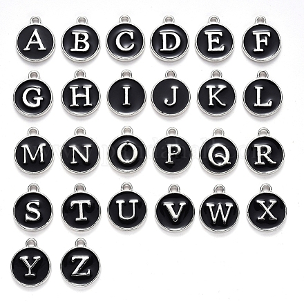 Буквица a ~ z алфавит эмалевые брелоки ENAM-YW0002-01-05P-1