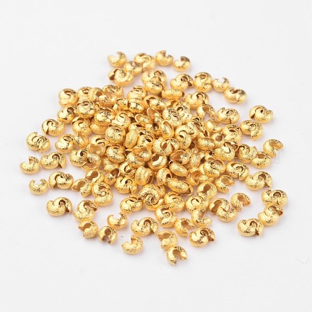 真鍮製つぶし玉カバーカシメ玉カバー  ゴールドカラー  直径3mm  穴：1mm KK-K145-01G-1