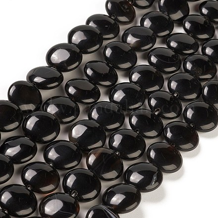 Chapelets de perles perles en agate noire naturelle G-M403-C12-03-1