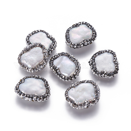 Perle coltivate d'acqua dolce perla naturale PEAR-F015-17-1