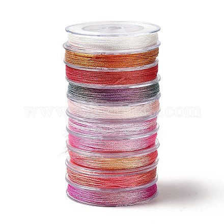 10 rollo de 10 colores de cordón de poliéster para mascotas de 6 capas OCOR-L046-03A-1