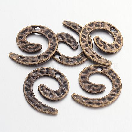 Tibetan Style Snake Alloy Pendants TIBEP-Q054-11AB-NR-1