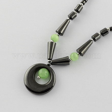 Non-Magnetic Synthetic Hematite Beaded Necklaces NJEW-R160-18-1