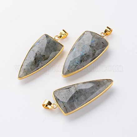 Faceted Triangle Natural Labradorite Pendants G-M294-07-1
