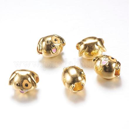 Perlas de aleación de esmalte estilo perrito europeo MPDL-S038-04-1